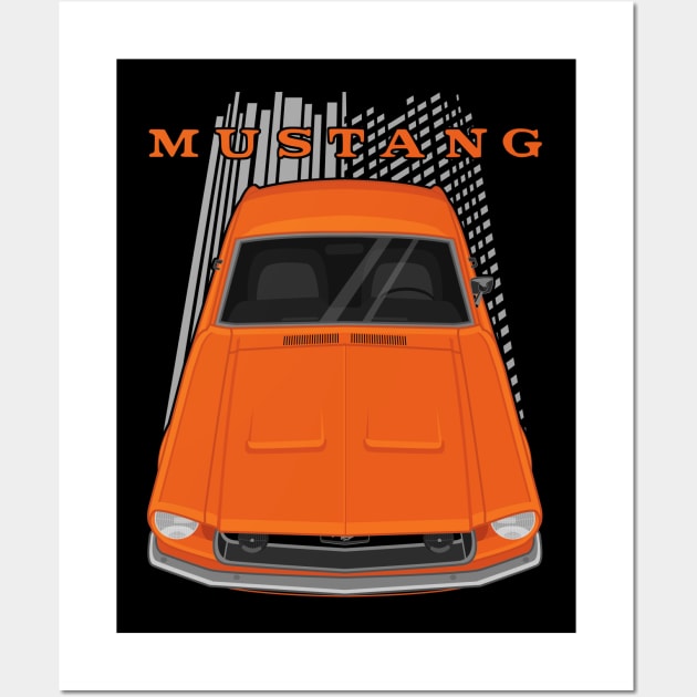 Ford Mustang Fastback 1968 - Orange Wall Art by V8social